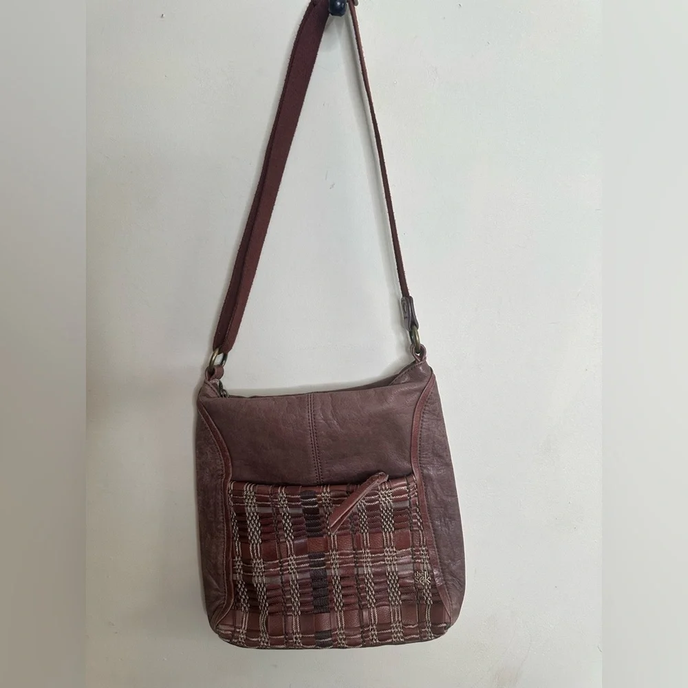 The Sak Leather/Weave Crossbody Purse